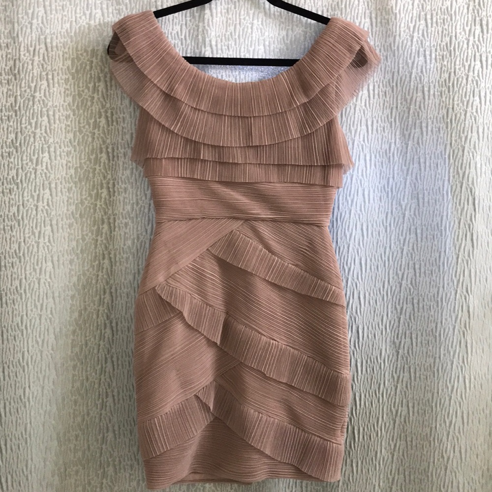 Bcbg nude dress